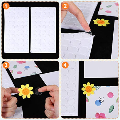 500 Pcs Double Sided Adhesive Dots Clear Glue Point Tape Stickers Balloon Glue Round Mini No Traces Adhesive Sticker Dot Sticker for Classroom Decor Craft DIY Office (500 Count)