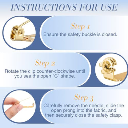 200 Pcs Brooch Pin Backs Bar Pins Backs for Crafts Safety Clasp with Plastic Box (200 Count)