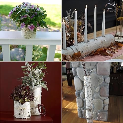 Artificial Birch Bark 3D Realistic Texture 78.7in*19.7in(10.8 Sq.ft)Silicone Material Faux Tree Bark Nature