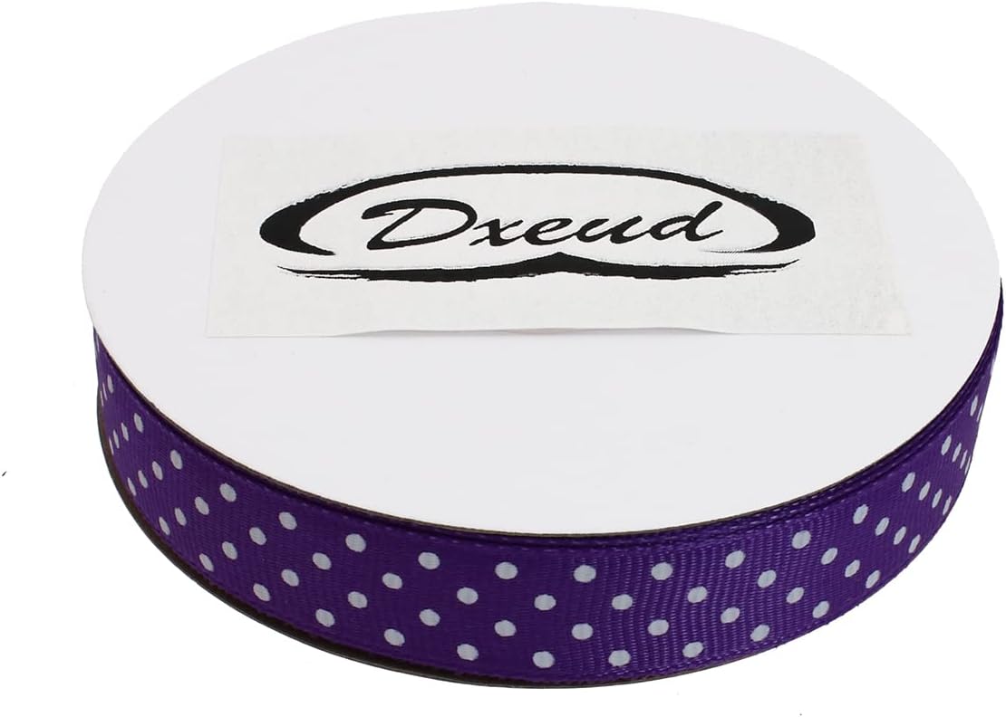 Polka Dot Grosgrain Ribbon 25 Yard Each Roll 100% Polyester (5/8", Purple) - Crafty Corner