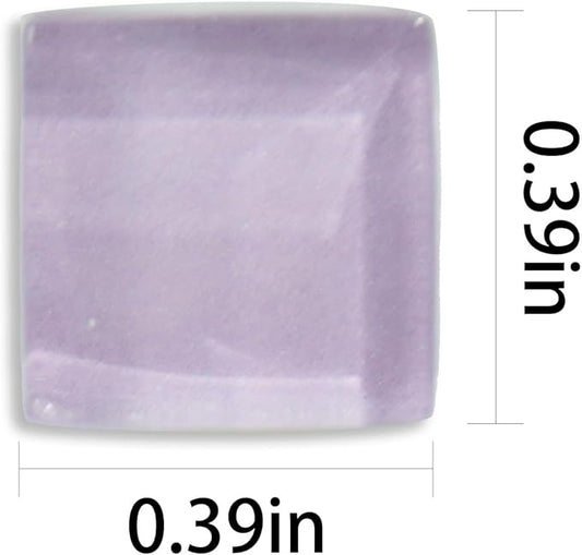 Square Glass Mosaic Tiles for Adults Crafts Supplies,200g Iridescent Stained Glass Pieces Bulk for Home Kitchen Bathroom Decoration DIY Art Projects