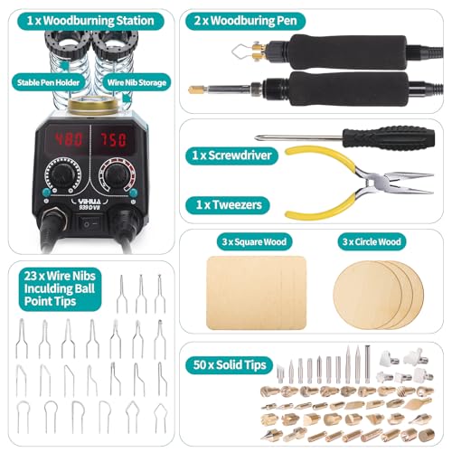 939D VII Pyrography Tool Wood Burning Pen Kit Station 2 (87 Count)