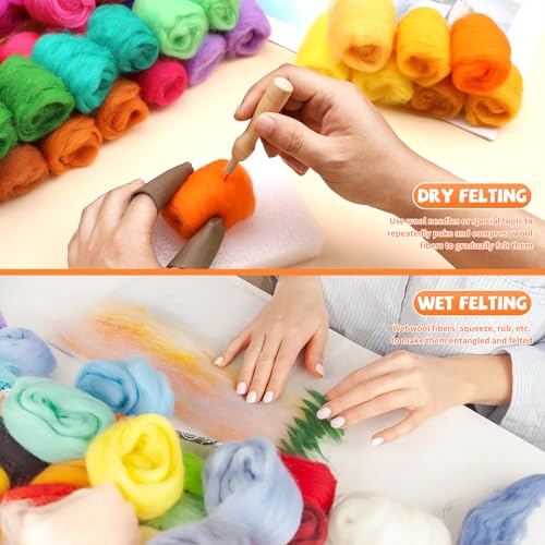 96 Pcs Needle Felting Wool (96 Count (3g each))