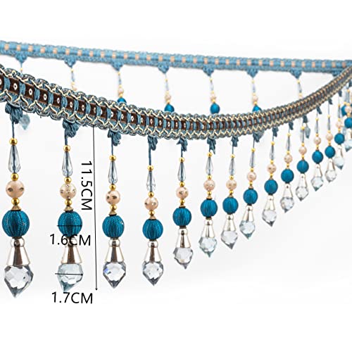 3yards Beading Fringe Trimming Long Beads Tassel Curtain Trim Ribbon Trim for Cover Edge Decorative