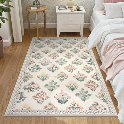 Floral Machine Washable 3x5 Rug (15 Sq Ft)