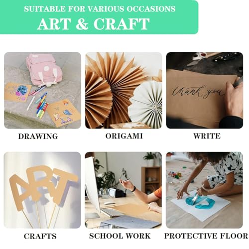 18”x 24”Kraft Paper Sheets Bulk Brown Paper Large Craft Paper for Arts (200 Count)