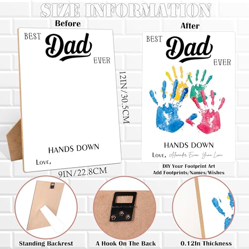 Best Dad Ever DIY Handprint Art Wooden Making Sign