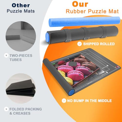 Jigsaw Puzzle Mat Roll Up Set 1500 Rubber Base Board (1500 Count)