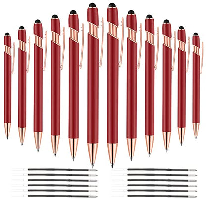 12 PCS 2 in 1 Stylus Ballpoint Pen with Stylus Tip (12 Count)