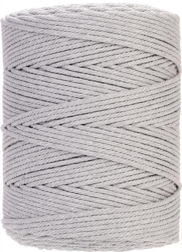 Macrame Cord 4mm x 328 Yards Natural Cotton Rope Soft Cotton Cord Macrame Supplies for Plant Hanger Wall Hanger Dreamcatcher