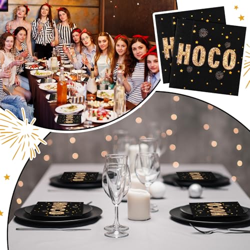 60 Pcs Hoco Cocktail Paper Napkins 6.5 x 6.5 Inches (60 Count)