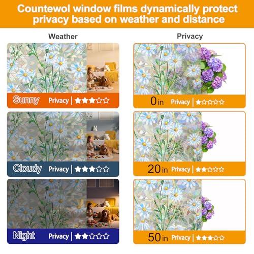 Privacy Window Films Stain Glass Cling No Glue Anti