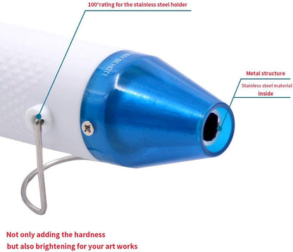 mofa Embossing Heat Gun,Hot Air Gun Tools Shrink Gun with Stand For DIY Embossing And Drying Paint Multi-Purpose Electric Heating Nozzle 150W(White,Blue) - Crafty Corner
