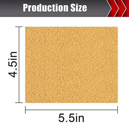 50 Pcs 1 4 Sheet Sand Paper Hook and Loop Backing 5.5" x 4.5" (50 Count)