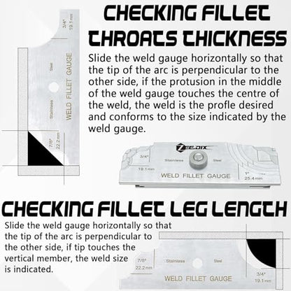 Metal Fillet Weld Gauge Set (7 Count)