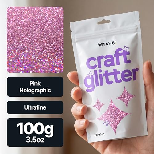 Craft Glitter Pink Holographic 100g Ultrafine Glitter (3.5 Ounce)