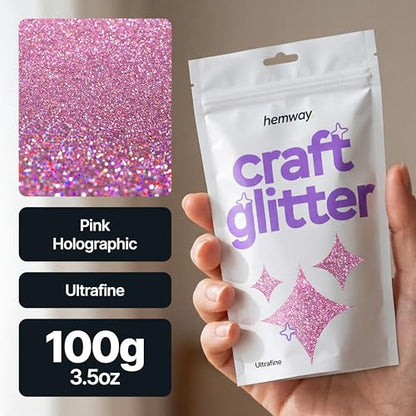 Craft Glitter Pink Holographic 100g Ultrafine Glitter (3.5 Ounce)