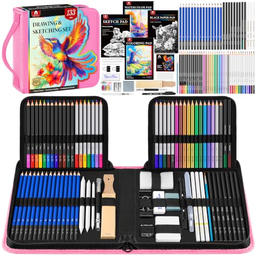 133 PCS Art Supplies Sketching Kit