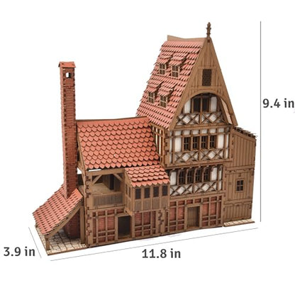 Guild Hall DIY Wooden House Building Kit for Architecture & Engineering Assembly Set for Teens and Adult