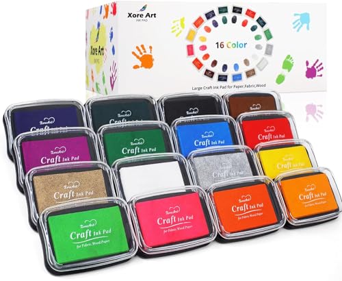 Large Finger Ink Pads for Kids Washable Craft Ink Stamp Pads
