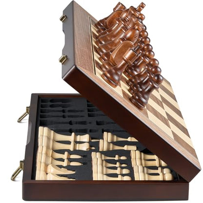 17'' Magnetic Wooden Chess Set for Adults Kids