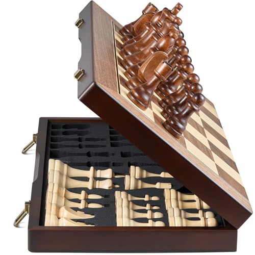 17'' Magnetic Wooden Chess Set for Adults Kids
