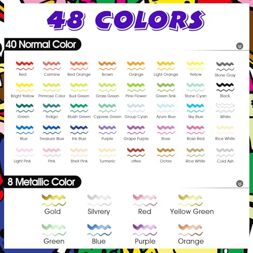 48 Colors Acrylic Paint Markers Set (48 Count)