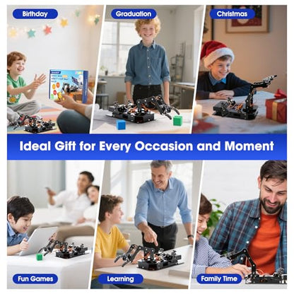 4DOF Robotic Arm Kit for Kids Compatible with Arduino IDE
