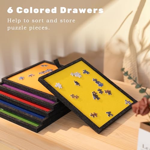 1500 Piece Tilting Puzzle Board with 6 Color Drawers