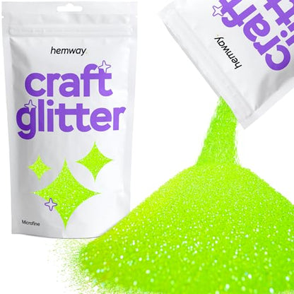 Craft Glitter Fluorescent Green 100g Microfine Glitter (100 grams)