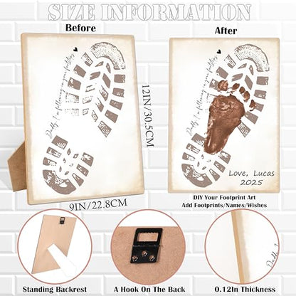 Daddy I'm Following In Your Footsteps Footprint Keepsake Making Sign with Stand 9x12"