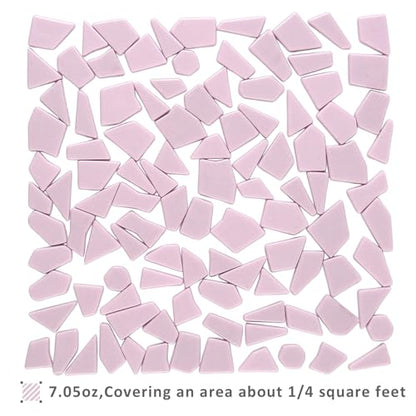 Pink Glass Mosaic Tiles for Crafts Bulk (7.05 Ounce)