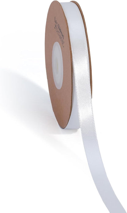 LaRibbons White Satin Ribbon 3/8 Inch 50 Yards Thin Luxury Double Faced Silk Ribbon for Flower Bouquet Crafts Gift Wrapping Wedding Christmas Decoration - Crafty Corner