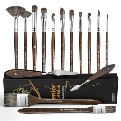 Oil Paint Brush Set (17 Count)