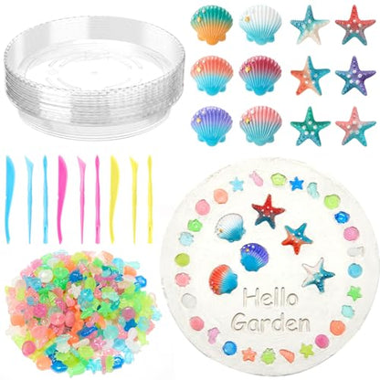 12 Kit DIY Stepping Stone Mold 10 Inch for Garden (12 Count)