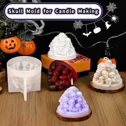Hallowee Skull Candle Mold