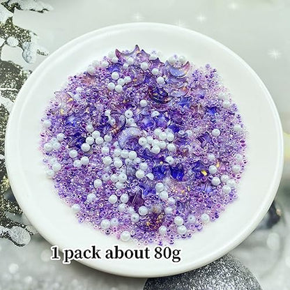 Assorted Glass Beads for Jewelry Making Multi Size Colors Glass Star Moon Seed Pearl Spacer Beads for Bracelets Necklace Earring Making (2.8219 Ounce)