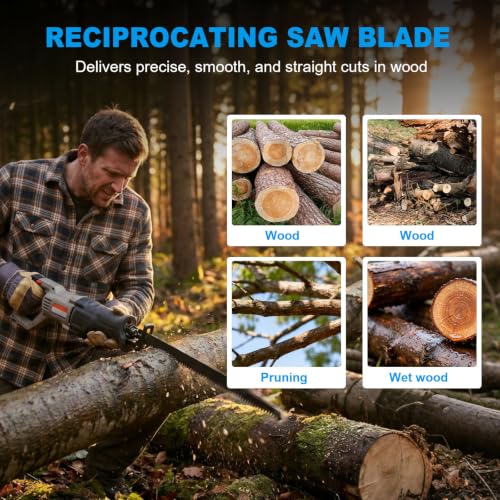 10Pack 15inch 3TPI Woodcutting Reciprocating Saw Blades Set