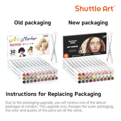 30 Colors Skin Tone&Hair Art Markers (30 Count)