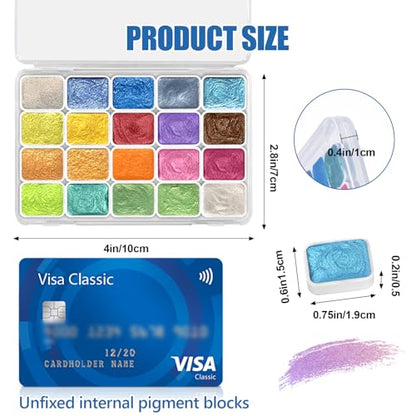 Mini Super Glitter Watercolor Paint Set (20 Count)