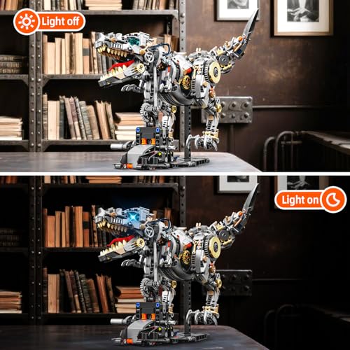 Ideas Mechanical Tyrannosaurus Building Set with Light (1268 Count)