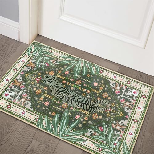 Oriental Tropical Entryway Rugs Washable (6 Sq Ft)