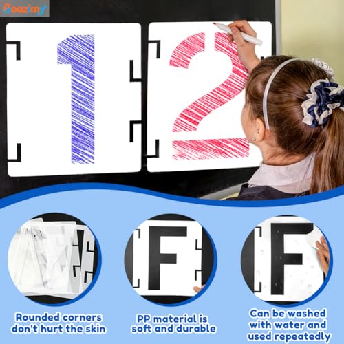 12 Inch 42 Pcs Reusable Letter Number Symbol Stencils (42 Count)