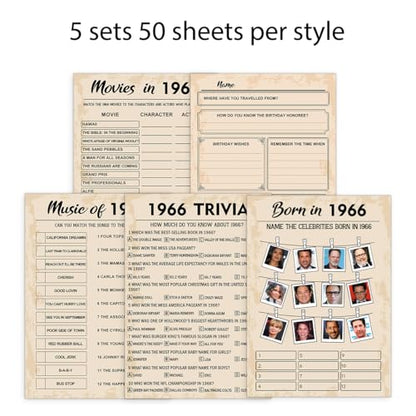 60th Birthday Party Games (5 Count)