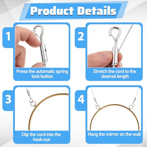 Adjustable Picture Hanging Wire 300cm x1.5mm Stainless Steel Frame Wires Rope