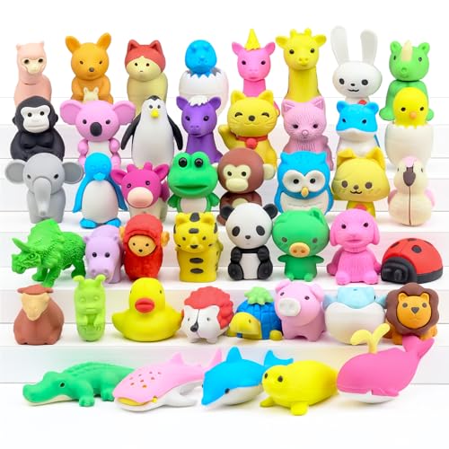 Animal Erasers for Kids (45 Count)