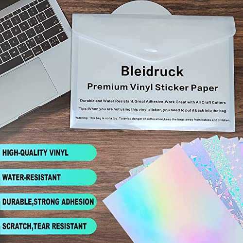 36 Sheets Holographic Sticker Paper Clear Self (36 Count)