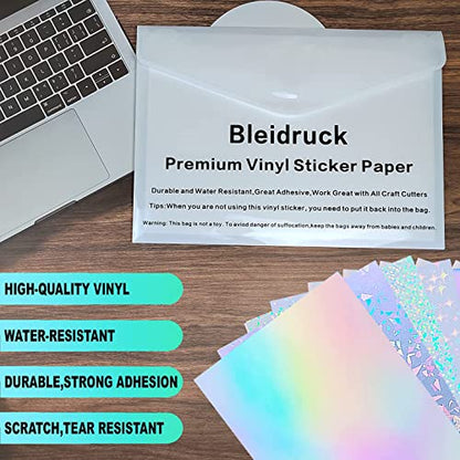 36 Sheets Holographic Sticker Paper Clear Self (36 Count)
