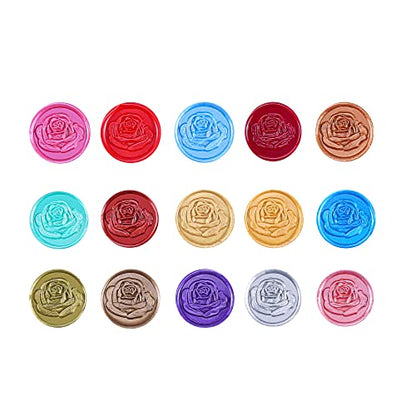 15Pcs Sealing Wax Sticks with Wicks for Wax Seal Stamp (15 Count)