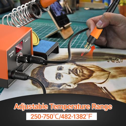 935D Dual Pen Wood Burning Kit with Digital Display Wood Burning Tool with 2 Detachable Pens